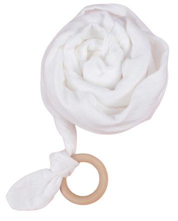 Picture of Muslin Babytæppe med ring-Off White