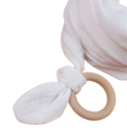 Picture of Muslin Babytæppe med ring-Off White