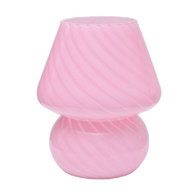Picture of Glaslampe med mønster i lyserød / Glass lamp with pattern in pink