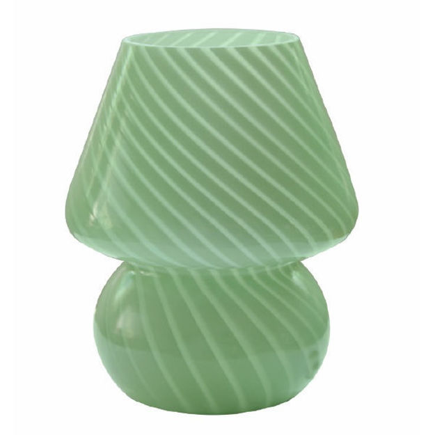 Picture of Glass lamp with pattern in green