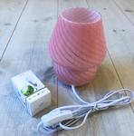 Picture of Glaslampe med mønster i lyserød / Glass lamp with pattern in pink